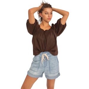 SANCTUARY Day Off Linen Blouse